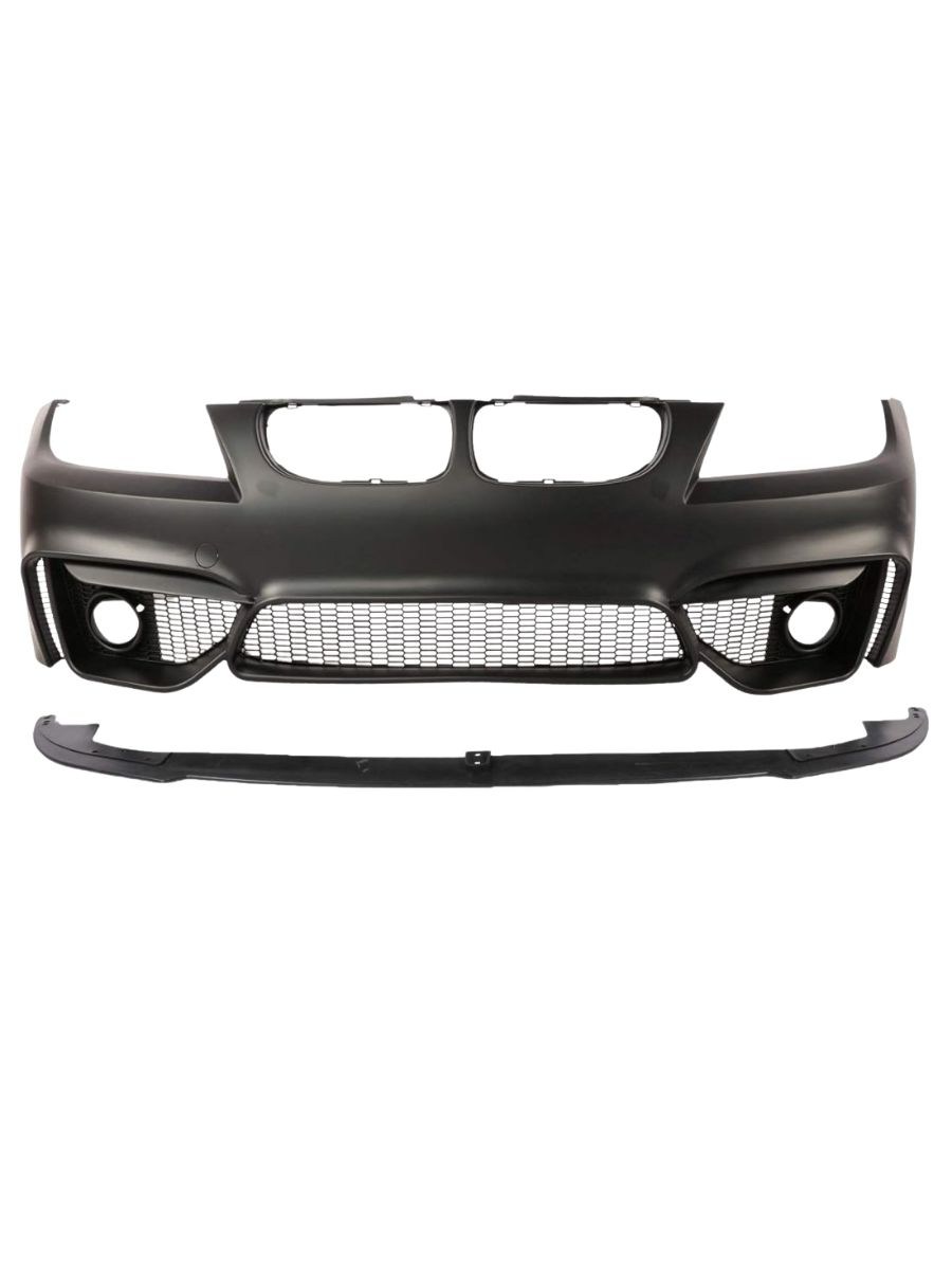 Предна броня за BMW E92 (2005-2009) - M4 дизайн с добавка и отвори за халогени 