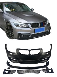 Предна броня за BMW E92 (2005-2009) - M4 дизайн с добавка и отвори за халогени 