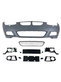 Предна броня за BMW E92 (2006-2009) - M-Tech дизайн с отвори за халогени и парктроник 