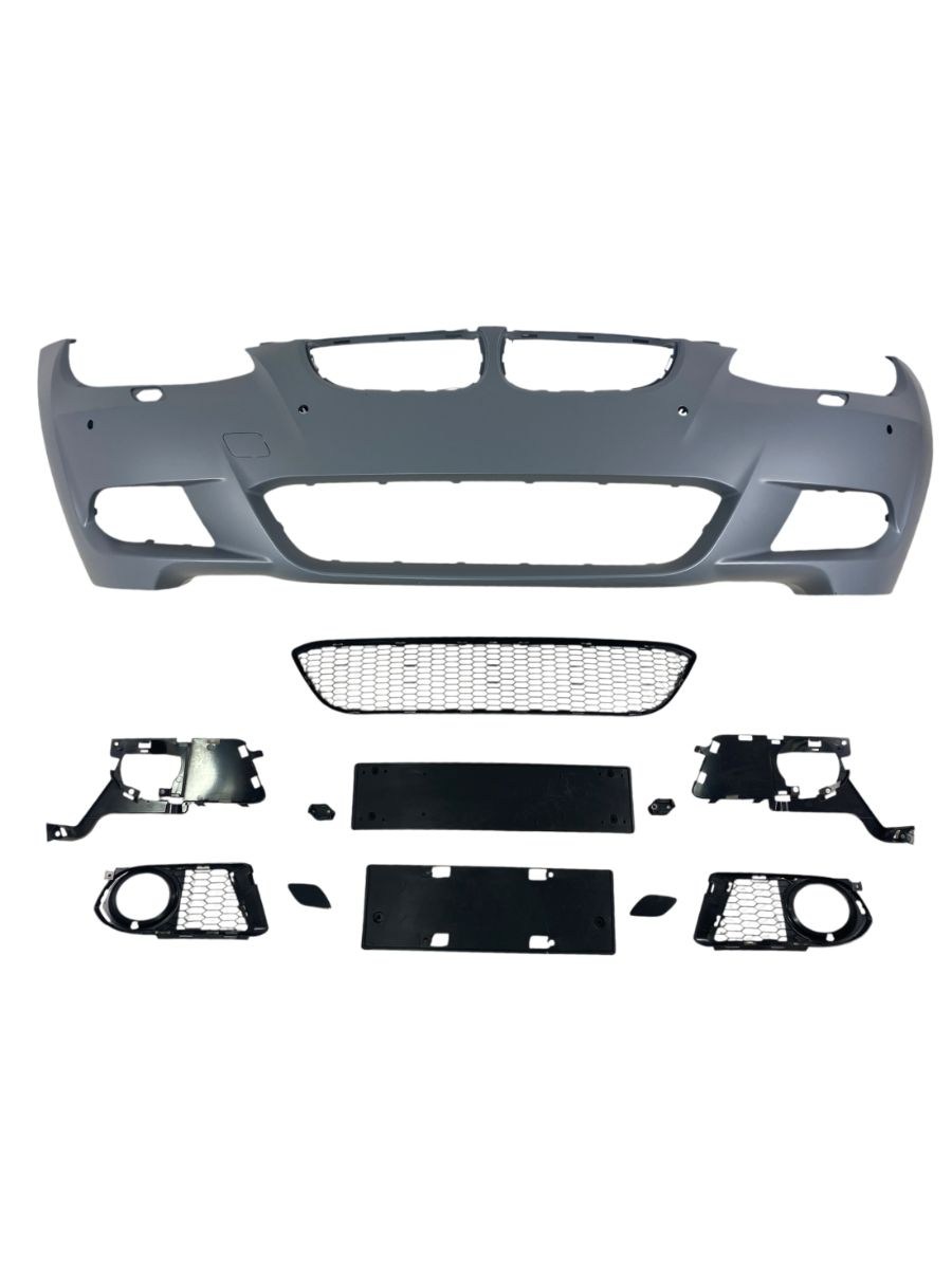 Предна броня за BMW E92 (2006-2009) - M-Tech дизайн с отвори за халогени и парктроник 