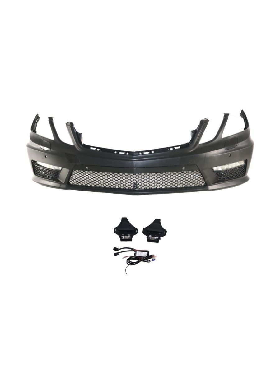 Предна броня за Mercedes W212 E-Class (2009-2012) – AMG стил с отвори за парктроник