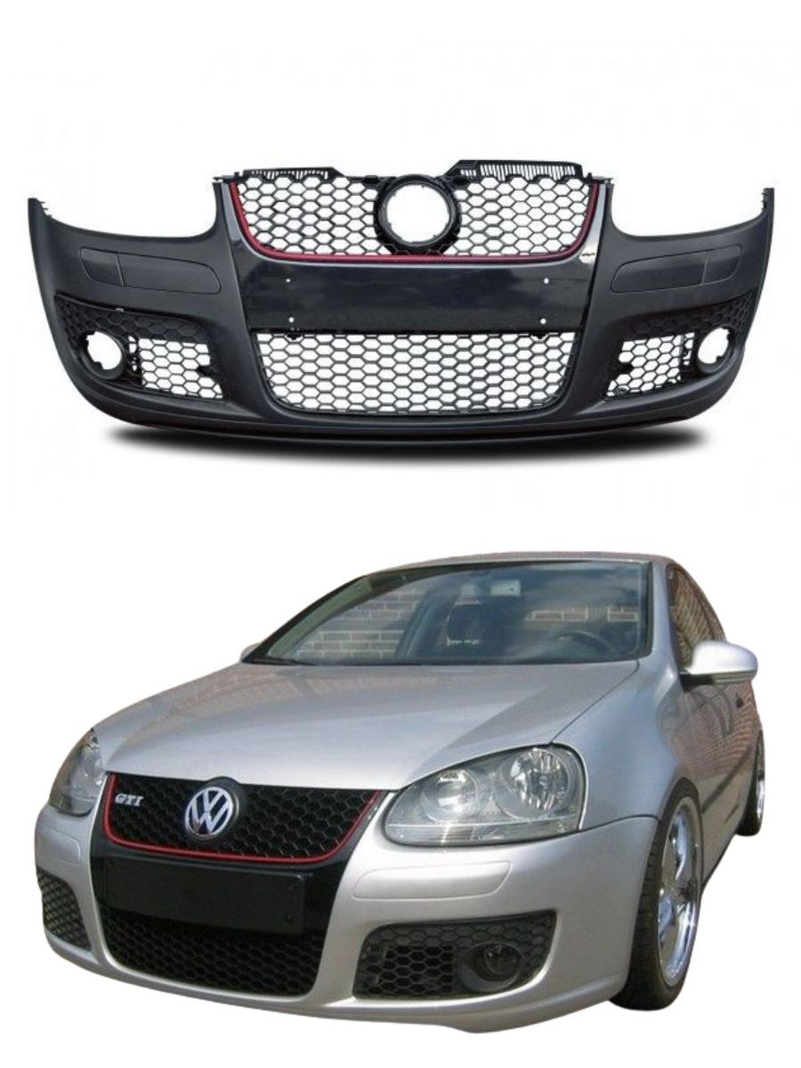 Предна броня за VW Golf 5 - GTI дизайн за фабрични халогени