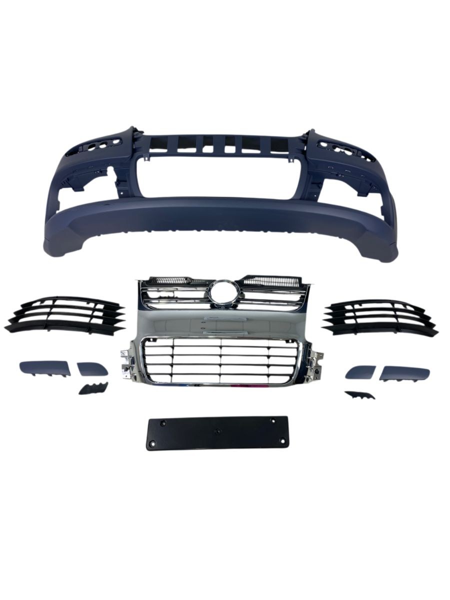 Предна броня за VW Golf 5 – R32 дизайн с решетки (без халогени, хром)