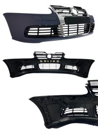 Предна броня за VW Golf 5 – R32 дизайн с решетки (без халогени, хром)