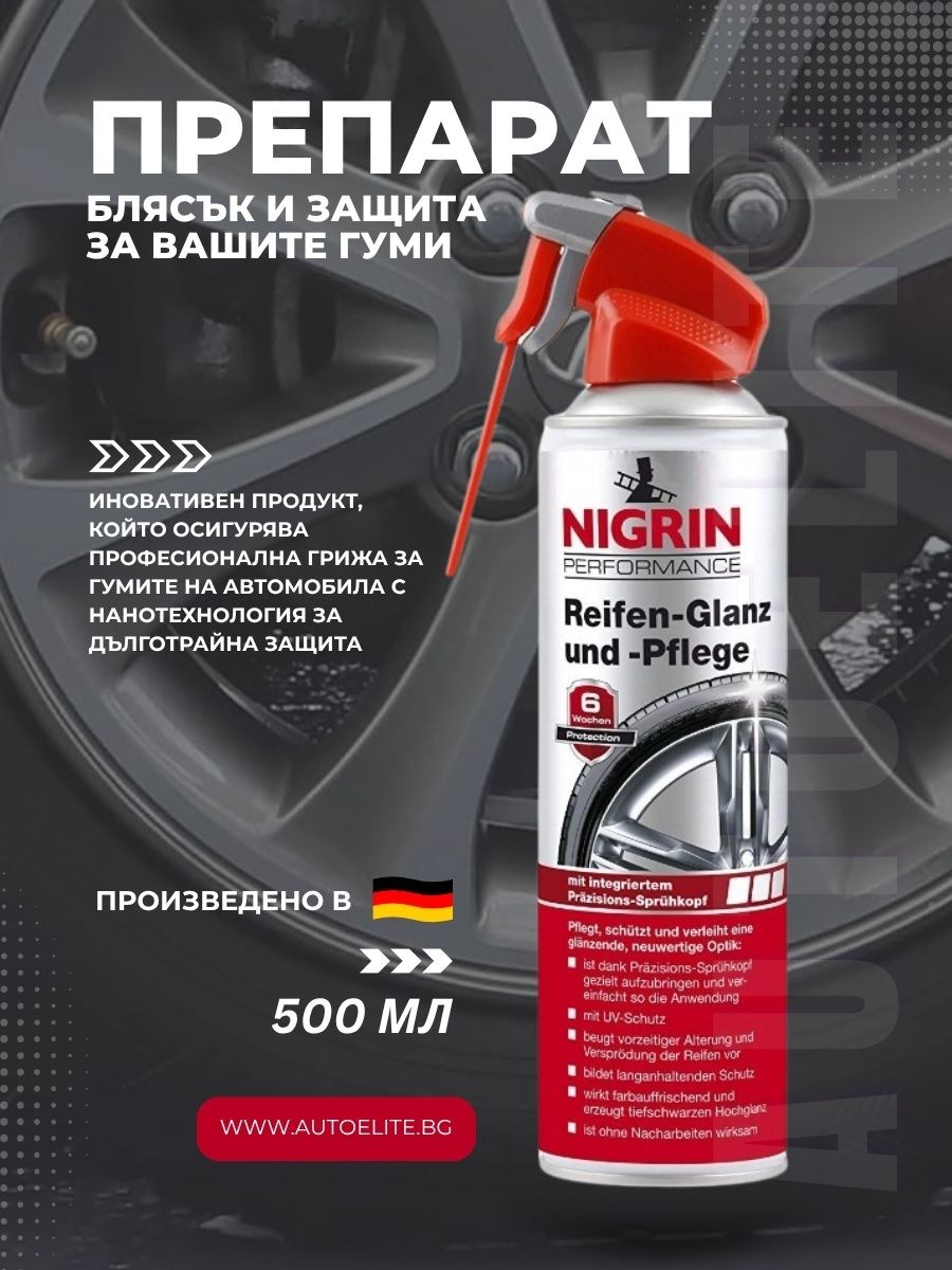 Препарат грижа за гумите NIGRIN NANOTEC  500 мл