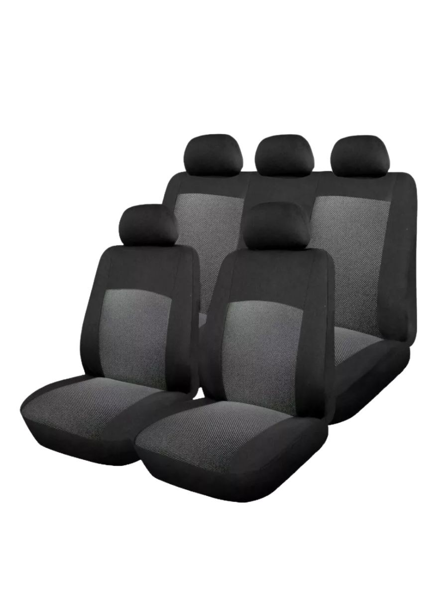 Универсални калъфи за седалки на кола с цип Comfort Zipp (черно-сиво)