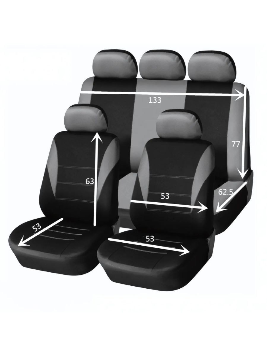 Универсални Калъфи за Седалки EasyFit (Сиво-Черни)