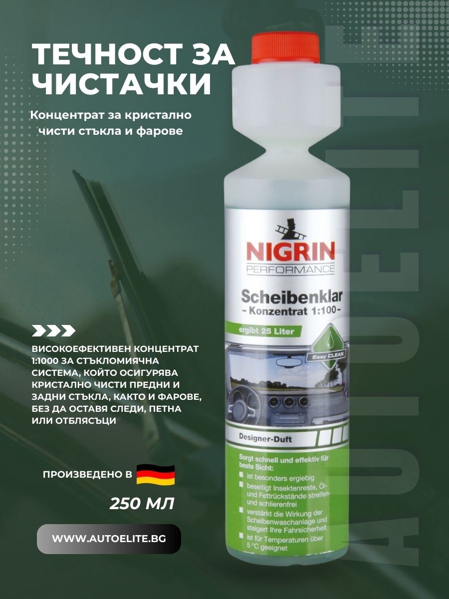 Течност за чистачки NIGRIN 1:100 250 мл