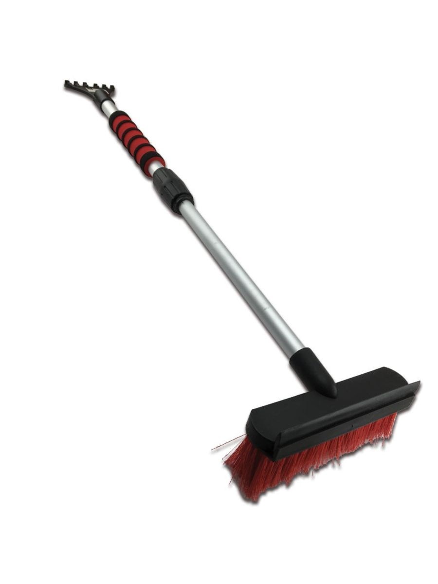 Телескопична стъргалка за лед с четка червена 58-78см Care 