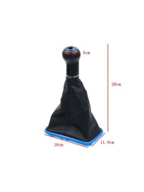 Топка за скоростен лост с маншон и синя рамка за VW Golf 4/Bora 5ск