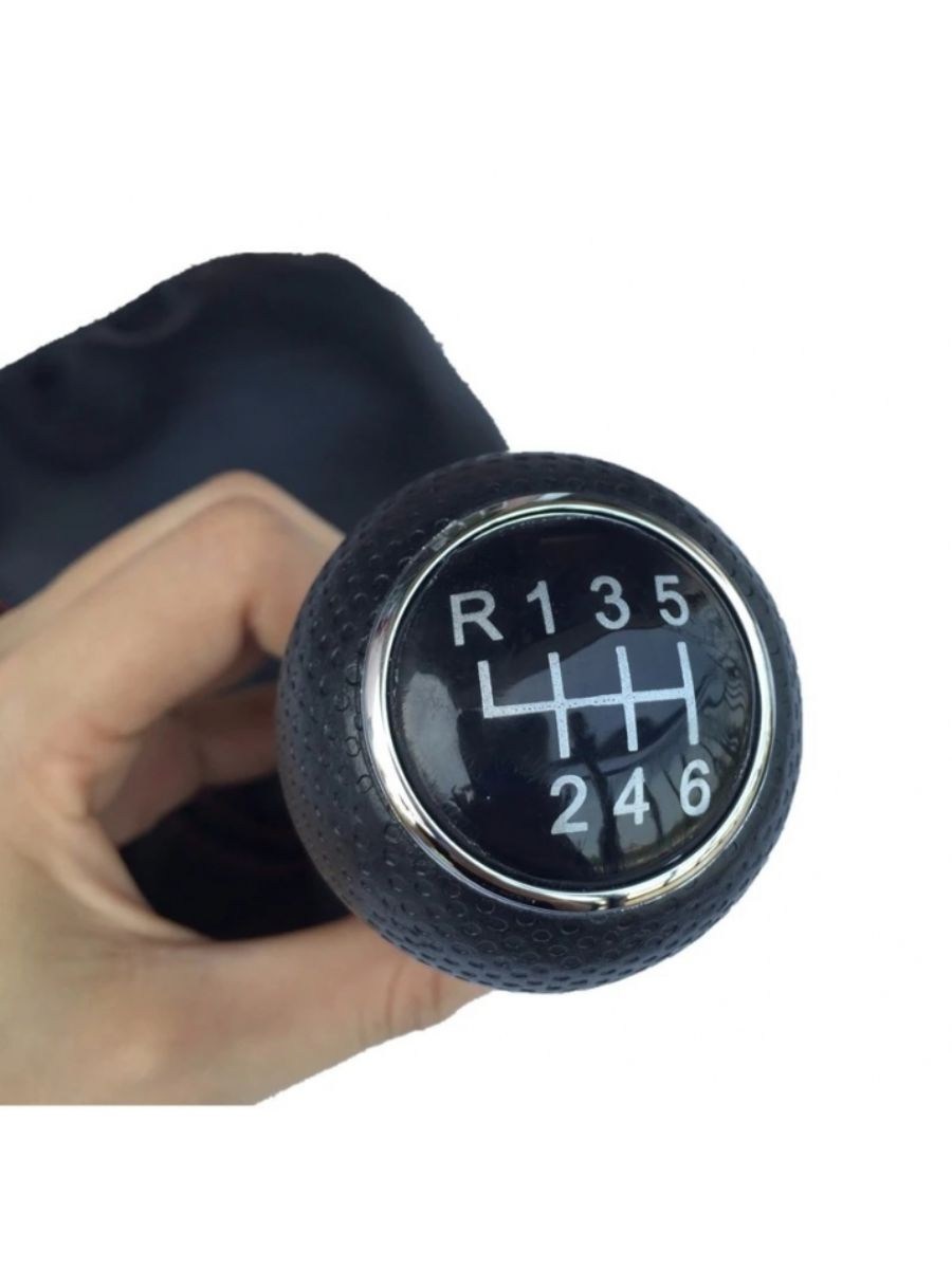 Топка за скоростен лост с маншон кожен кожух за Volkswagen VW Golf 3 и Golf 5 - 6 скорости