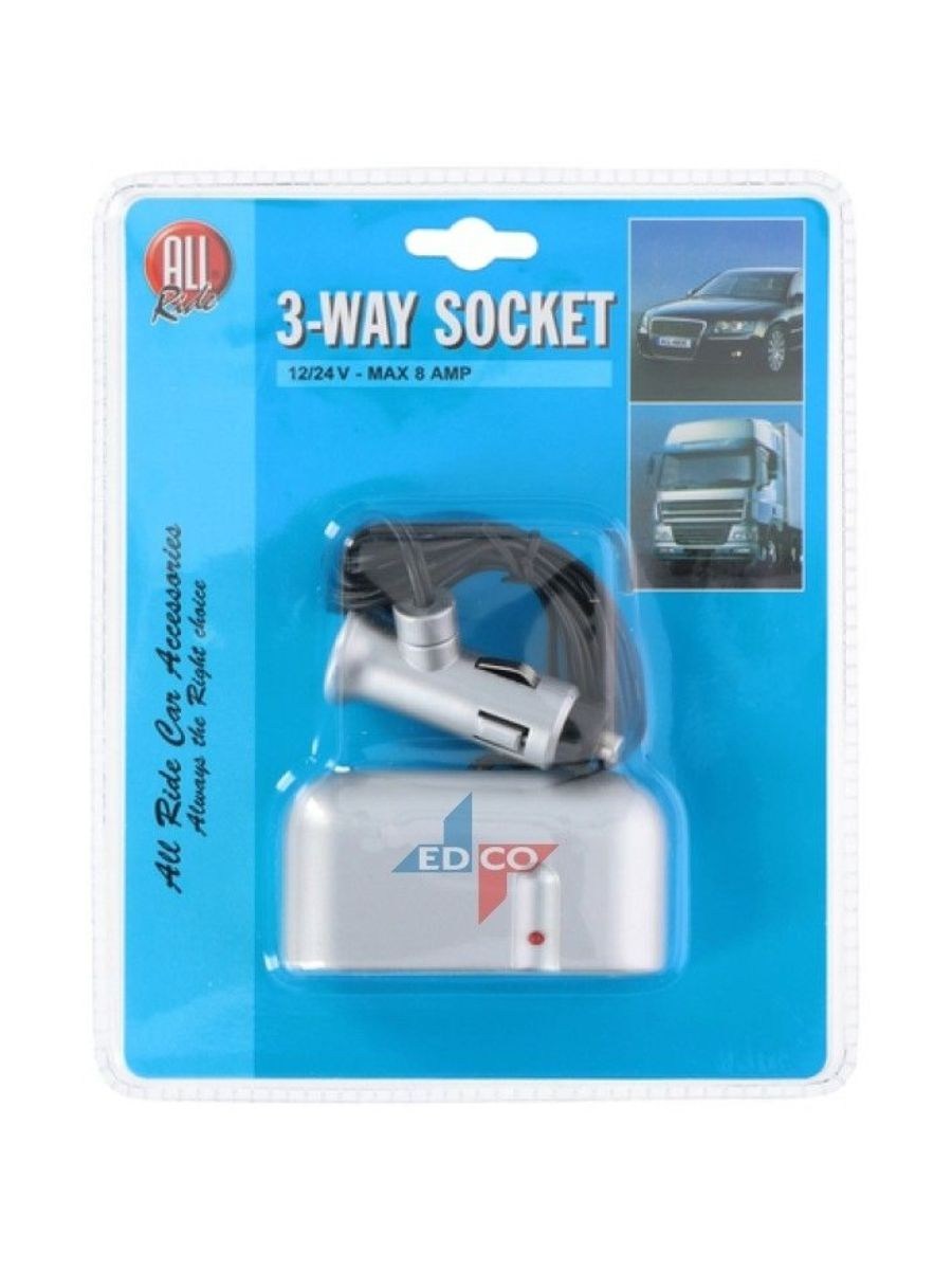 Универсален разклонител за запалка с 3 входа 12V - 24V 
