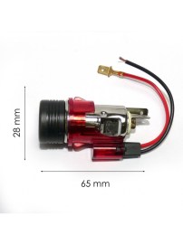 Универсална запалка 12V с червена подсветка 28–29 мм