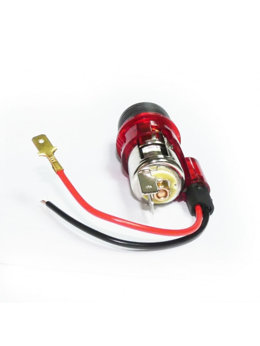 Универсална запалка 12V с червена подсветка 28–29 мм