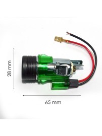 Универсална запалка 12V с зелена подсветка 28–29 мм