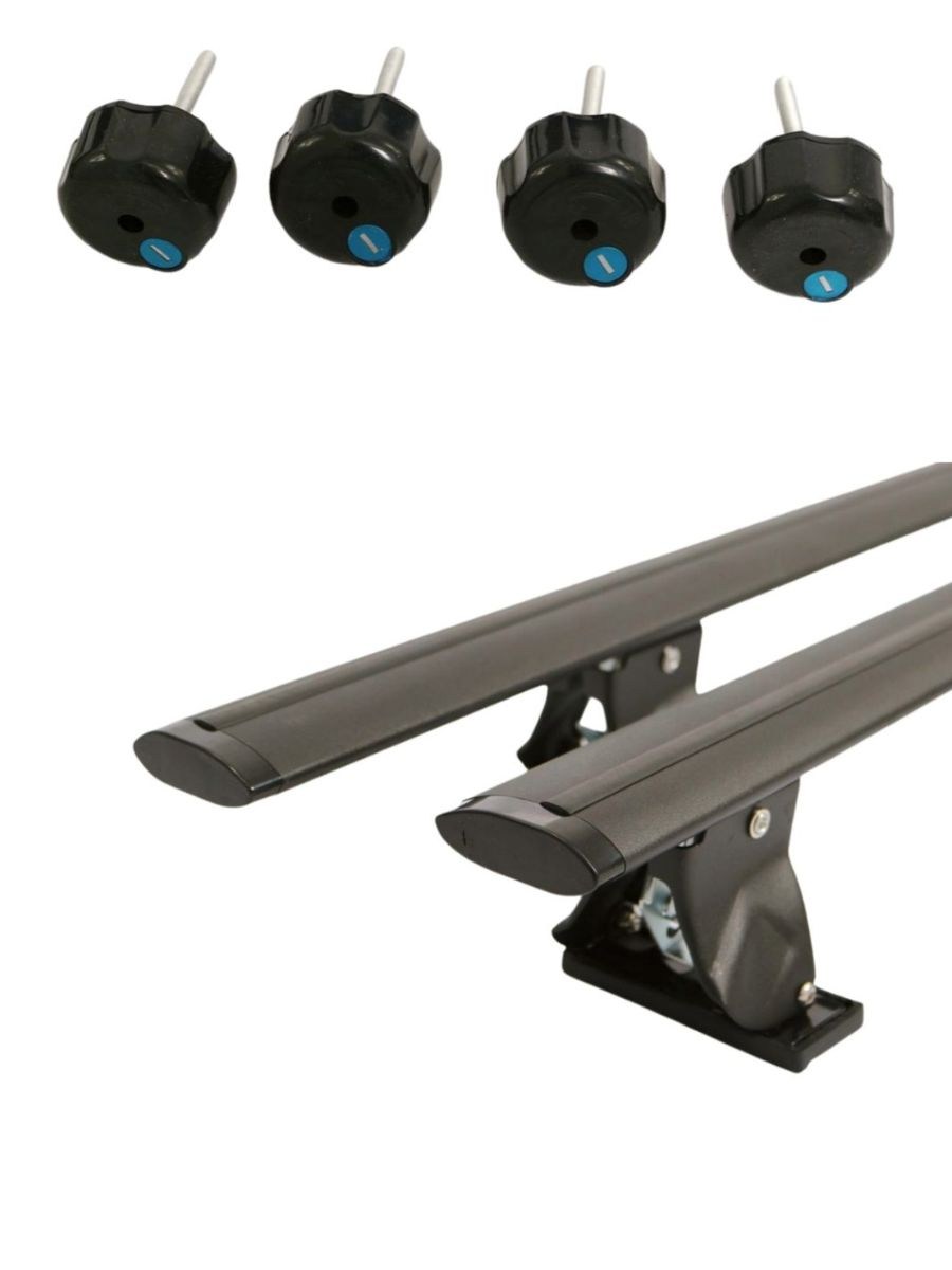 Универсални алуминиеви напречни греди 135см за таван на кола без рейки с ключ - черен мат