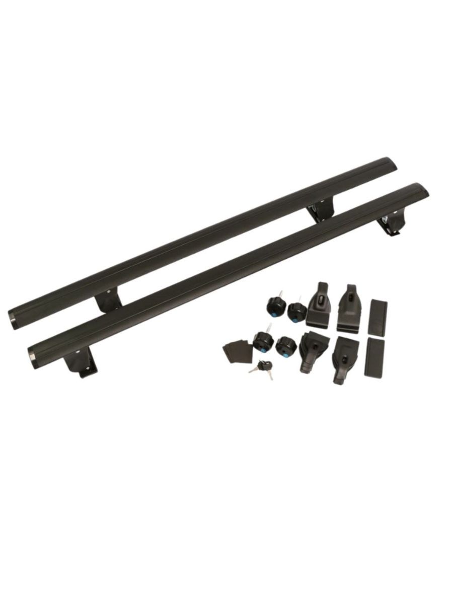 Универсални алуминиеви напречни греди 135см за таван на кола без рейки с ключ - черен мат