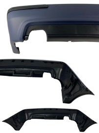 Задна броня за BMW E39 седан - M5 дизайн с единичен дифузер без отвори за парктроник грундирана 