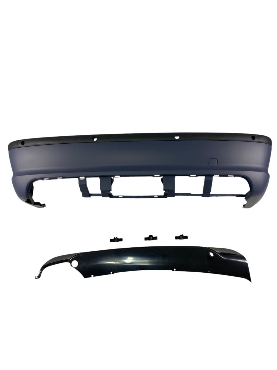 Задна броня за BMW E46 sedan - M-Tech дизайн с отвори за парктроник 18mm. грундирана 