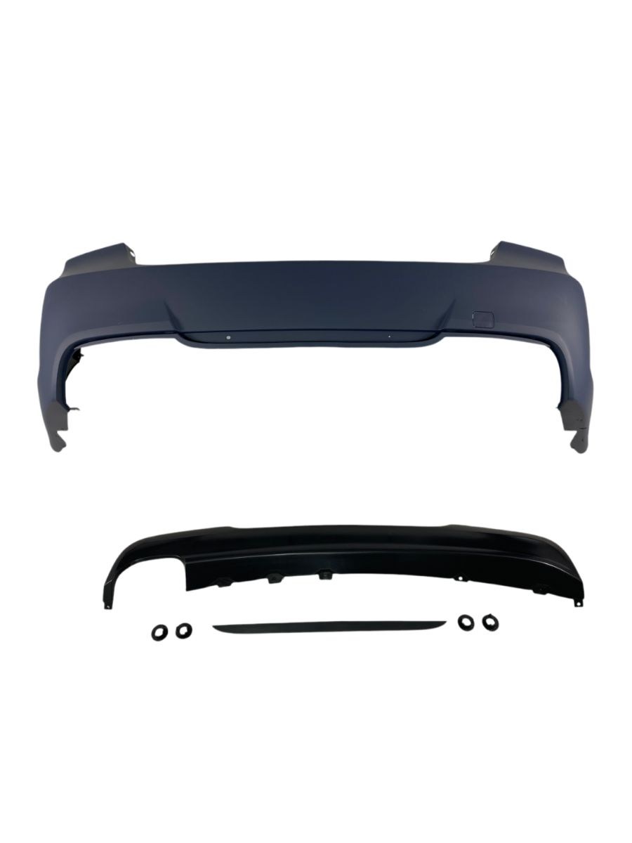 Задна броня за BMW E90 - M-Tech дизайн без отвори за парктроник грундирана 