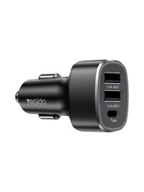 Зарядно устройство за кола YESIDO TriCharge 25W 3-в-1